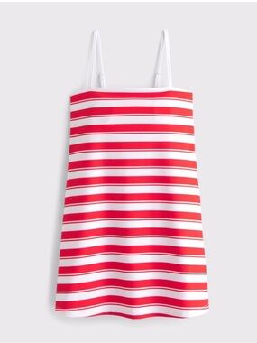 Abercrombie Red and White Striped Spaghetti Strap Dress